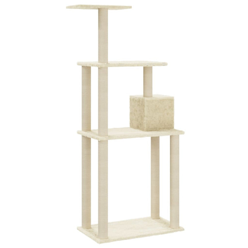 Vidaxl Rascador Para Gatos Con Postes De Sisal Crema 147 Cm_5