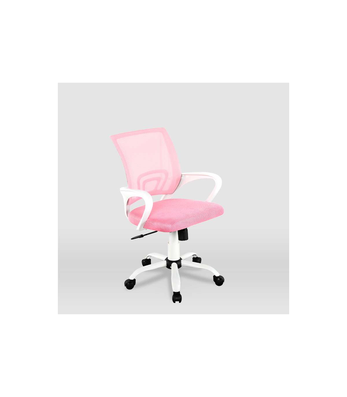 Silla De Estudio Juvenil Martina En Rosa Y Blanco. Alto: 88-98, Ancho: 57, Fondo: 53.5._5