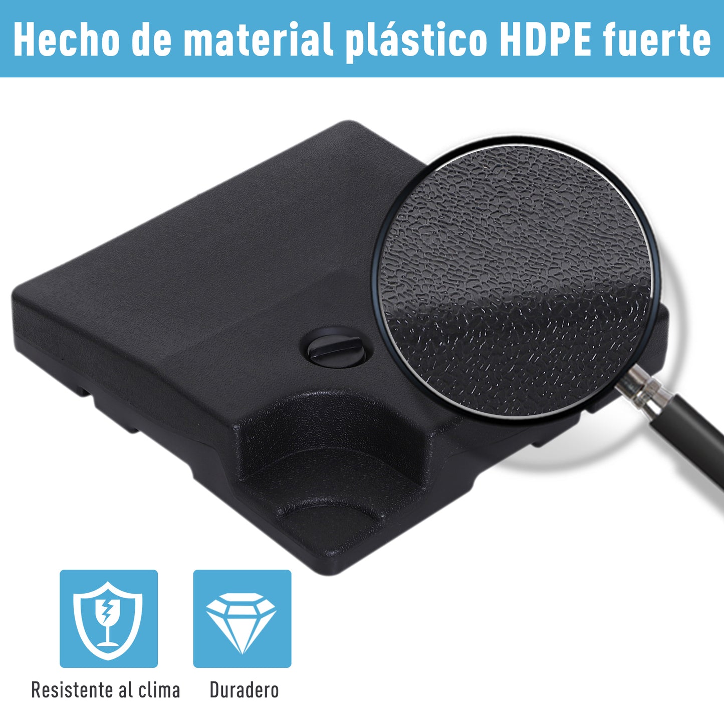 Outsunny Pesos Para Base Cruzada Sombrilla Con Agua 20kg O Arena 30kg 51x51x12cm_5