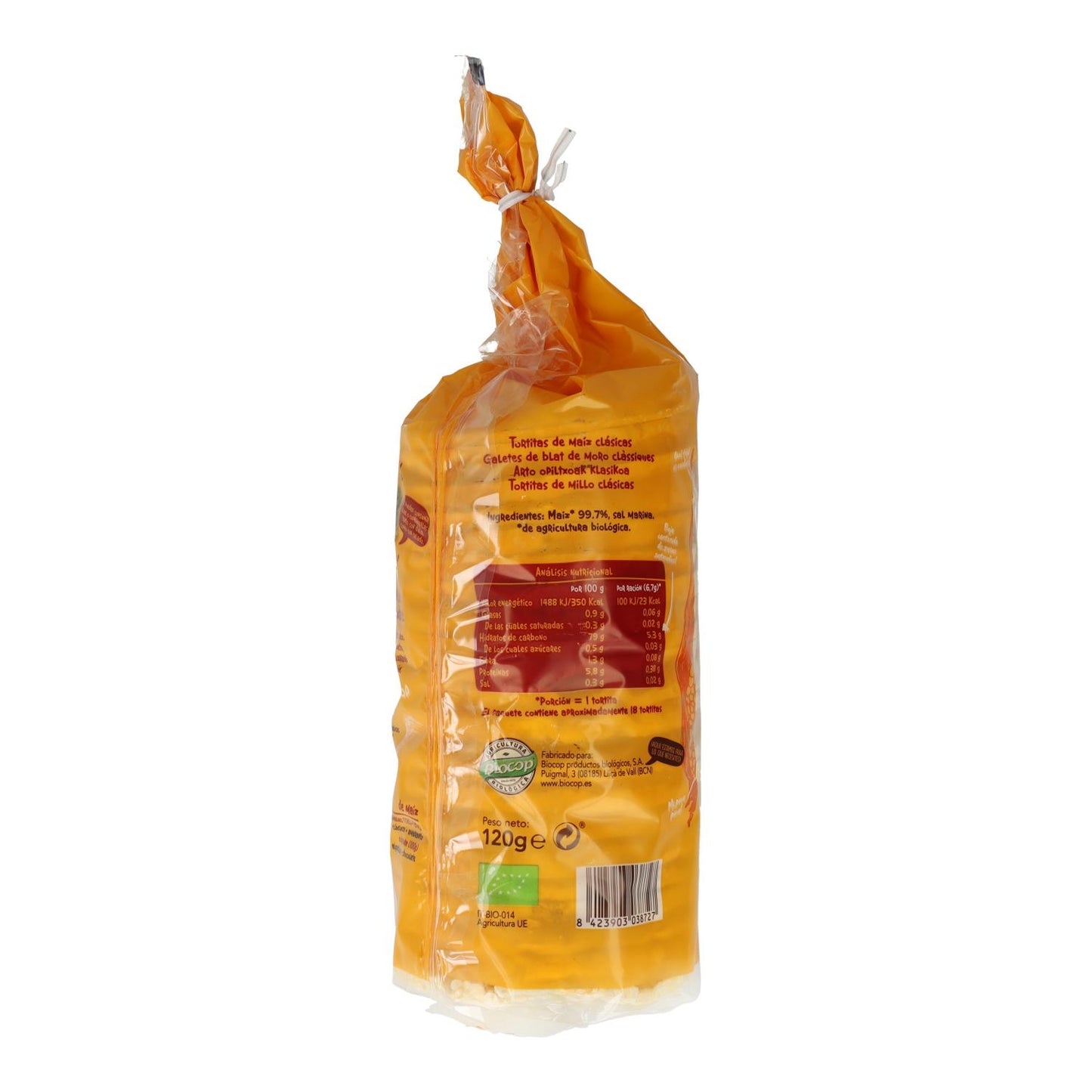 Embalagem com 2 bolinhos de milho Biocop, 120 g