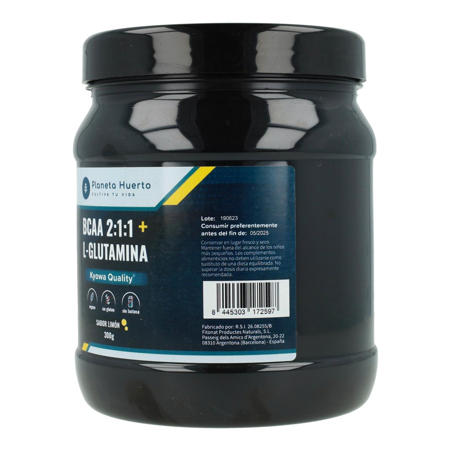 BCAA 2:1:1 + L-Glutamina Sabor a Limão Planeta Huerto 300 g