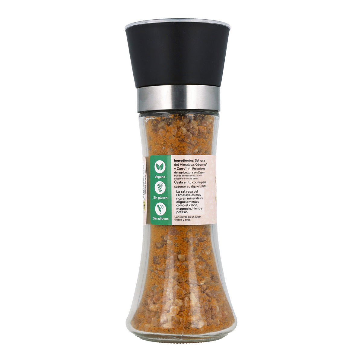 Moinho de Sal Rosa com Caril e Curcuma 200g