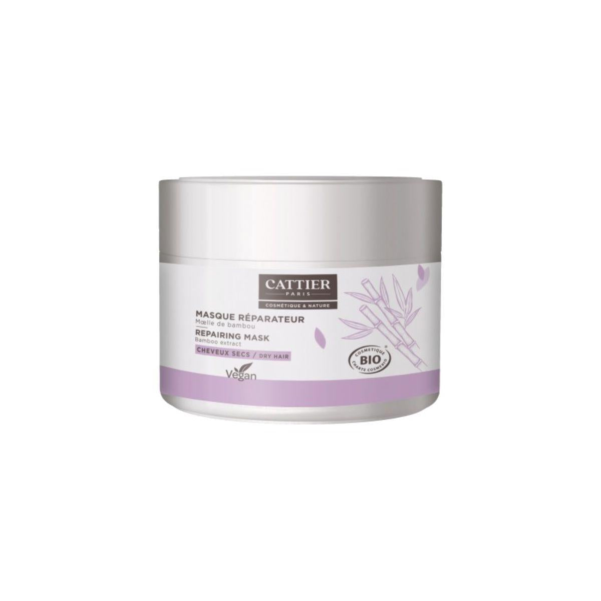 Máscara reparadora Cattier BIO bambu e cupuaçu para cabelos secos, 200 ml