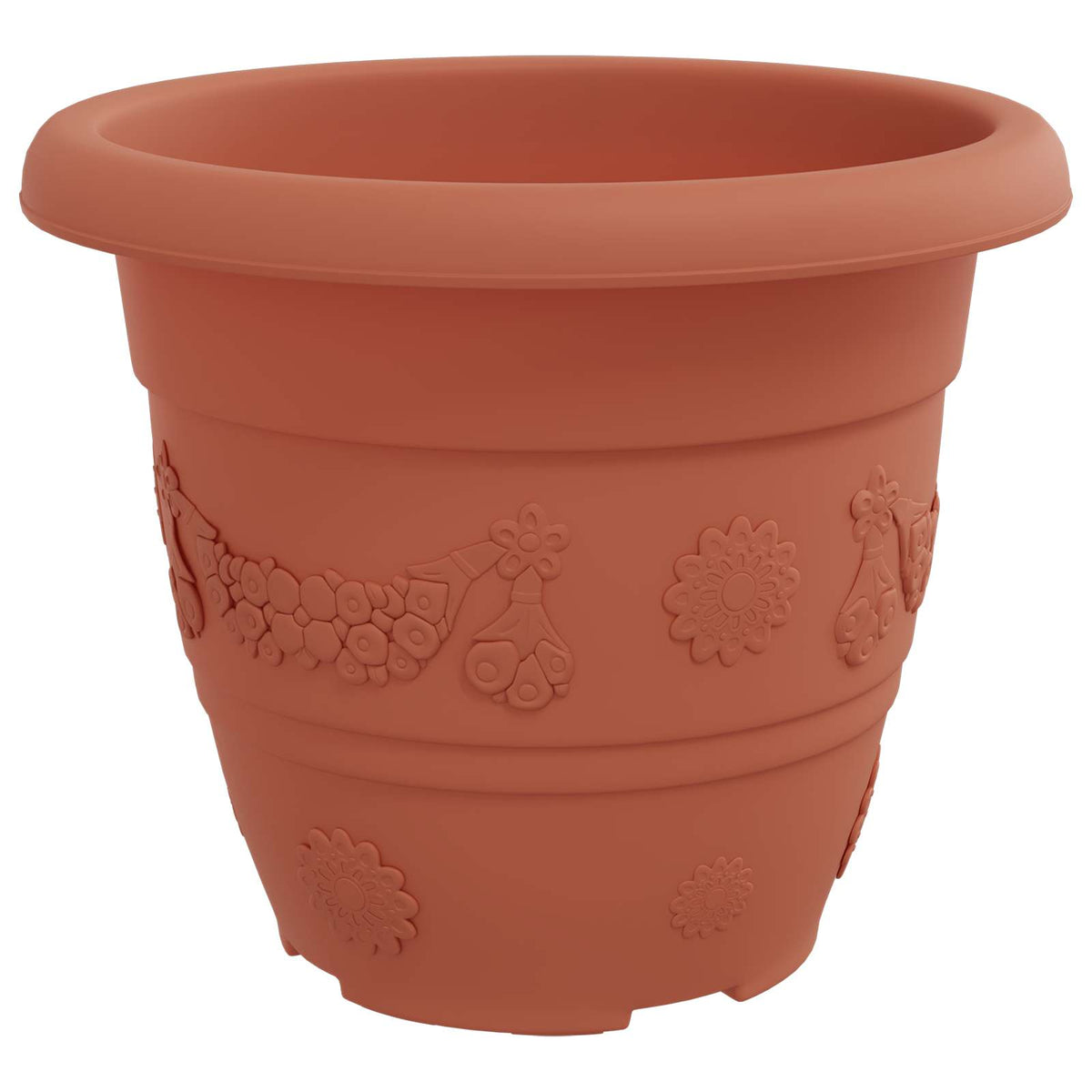 Macetas 24 Uds. Rojo Ladrillo Ø 22 X 18 Cm Plástico_5