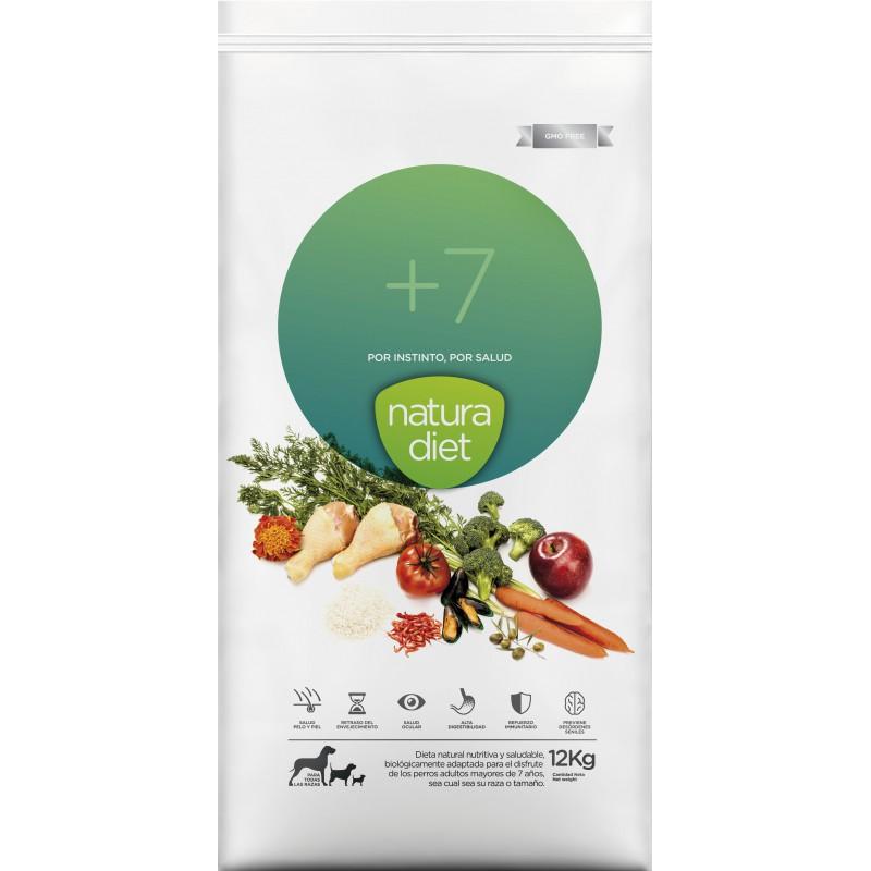 Ração Natura Diet +7 GMO Free para cães idosos 12 kg