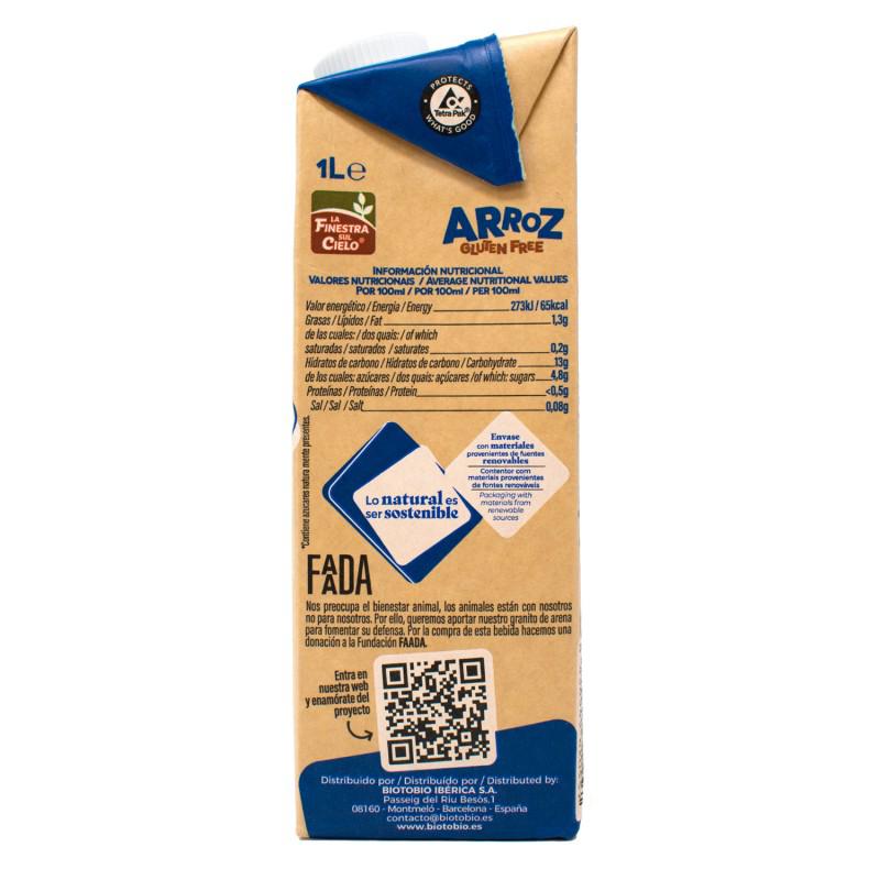 Bebida de Arroz Bio sem Glúten La Finestra Sul Cielo 1 L