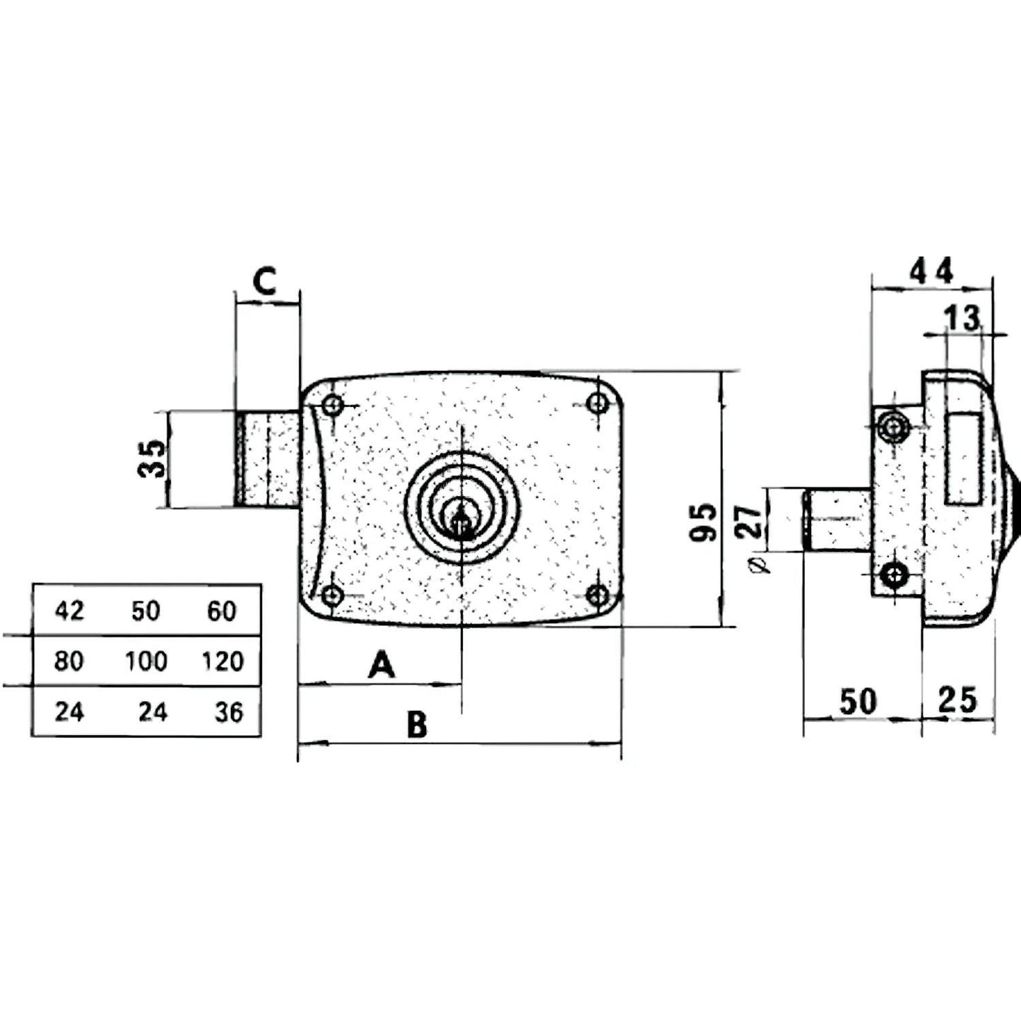 Cerradura 5125-a- 80-d.he