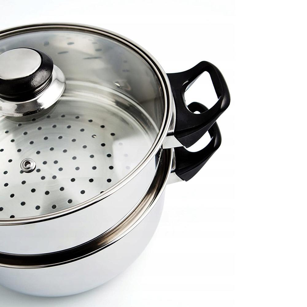 Cacerola Vapor Inoxidable Tapa Vidrio 22 Cm_3