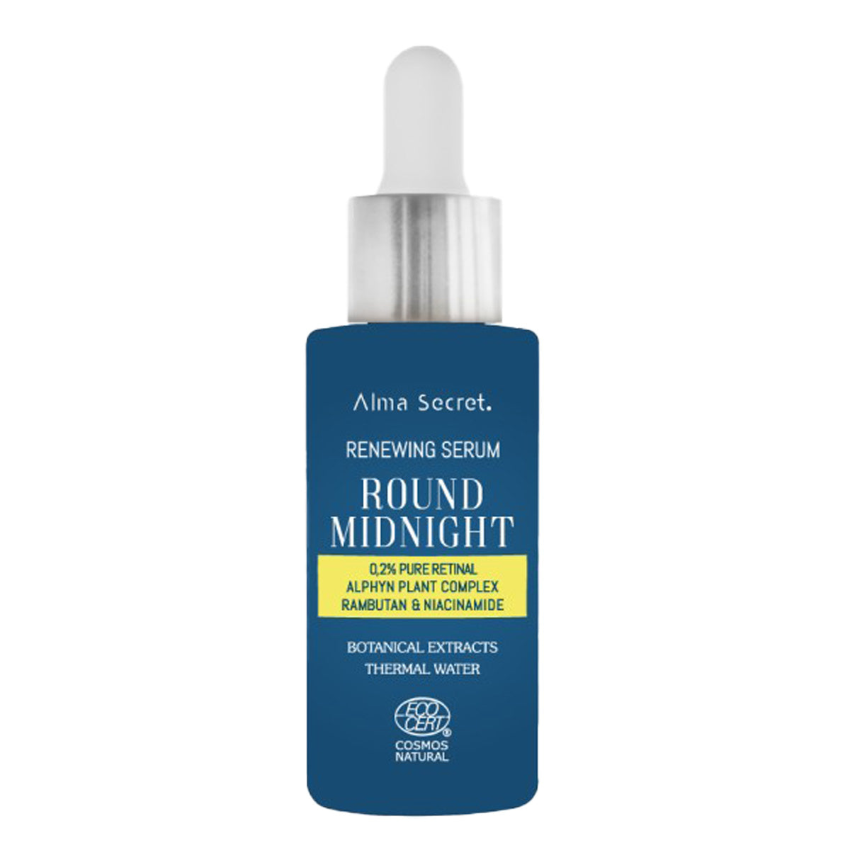 Sérum redondo da meia-noite com 0,2% de retinal puro e niacinamida, Alma secret, 30 ml