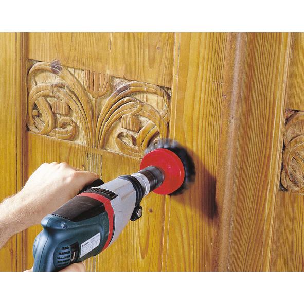 Wolfcraft 2713000 - 1 escova de polimento com cerdas macias, haste redonda Ø 6 mm Ø 80 mm