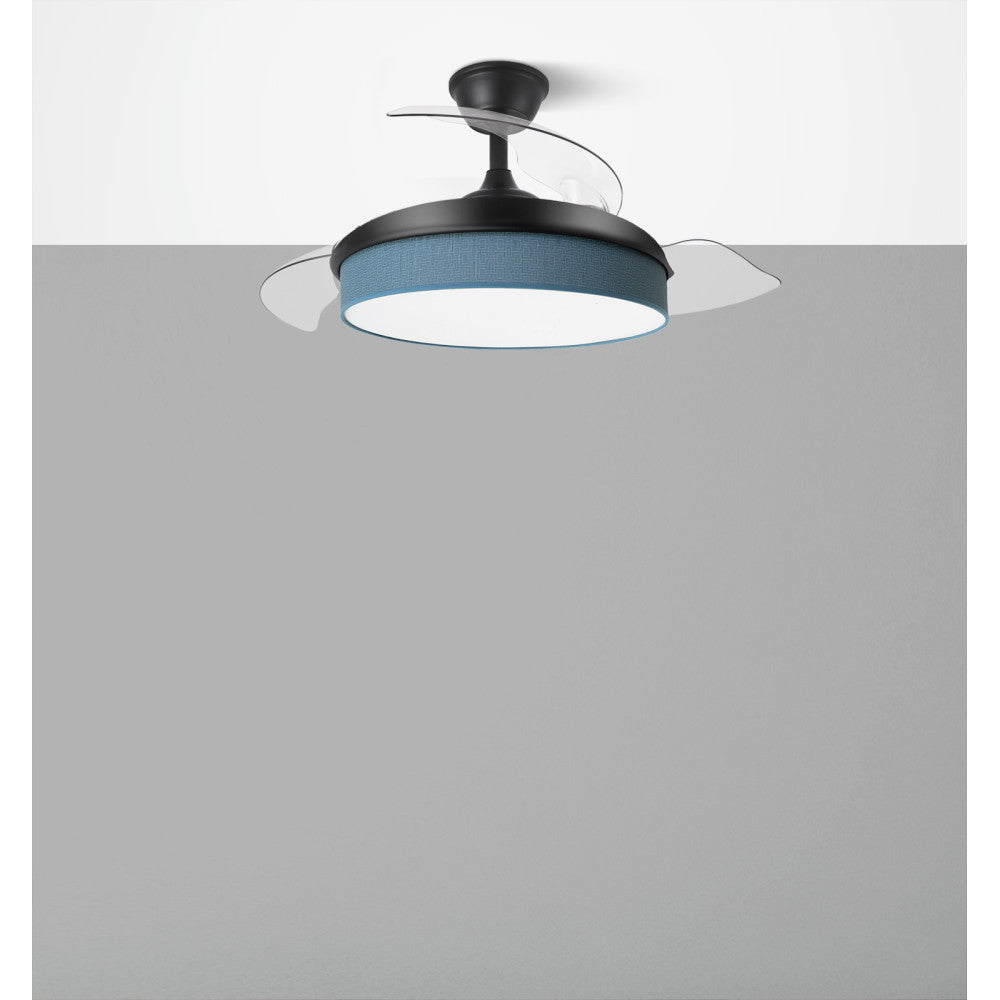 Ventilador Dc Moda 72w Negro/azul 91d 3aspas 7200lm 3000-4000-6000k Remoto+ Memoria+ Temporizador_3