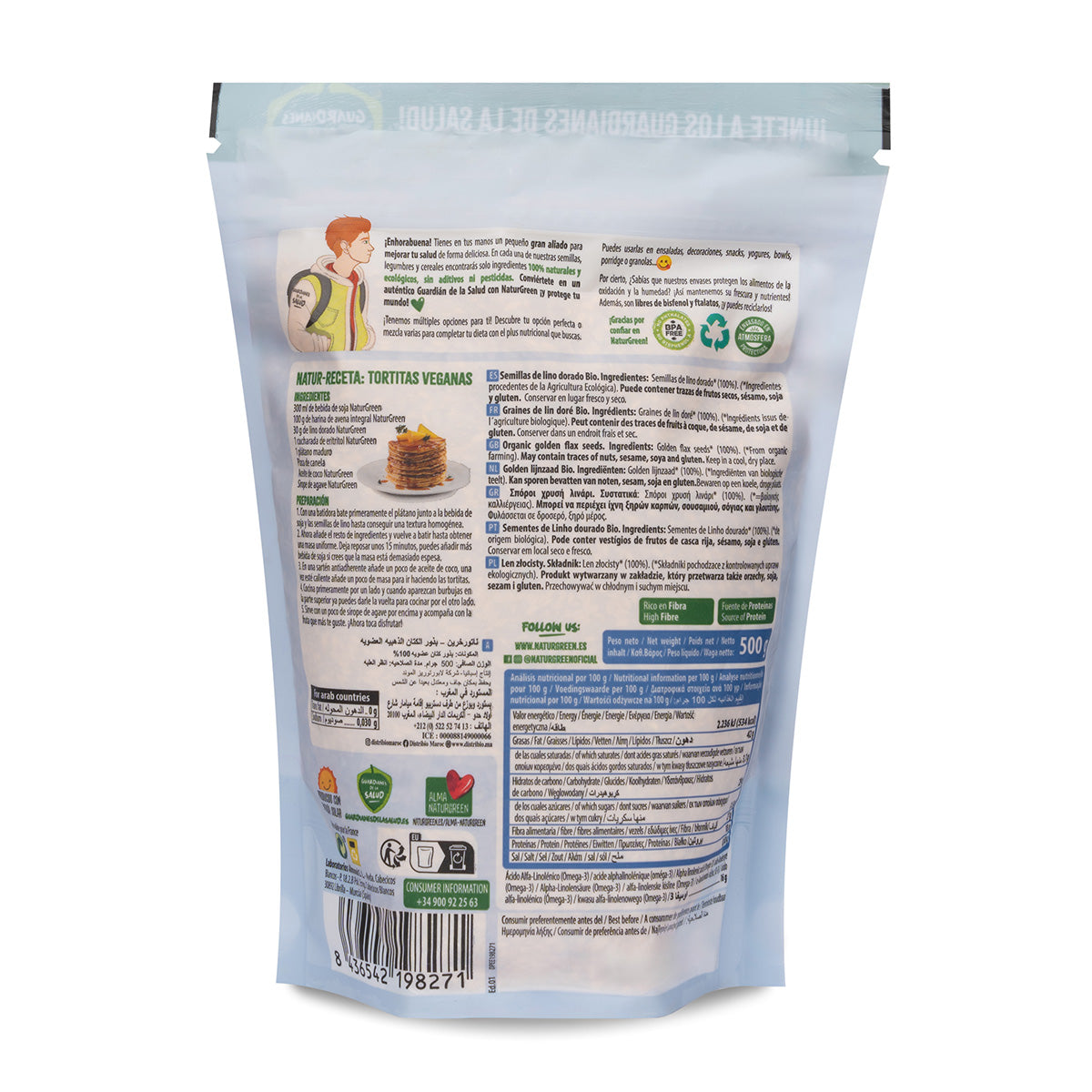 Linho Dourado Orgânico, Naturgreen, 500 gr