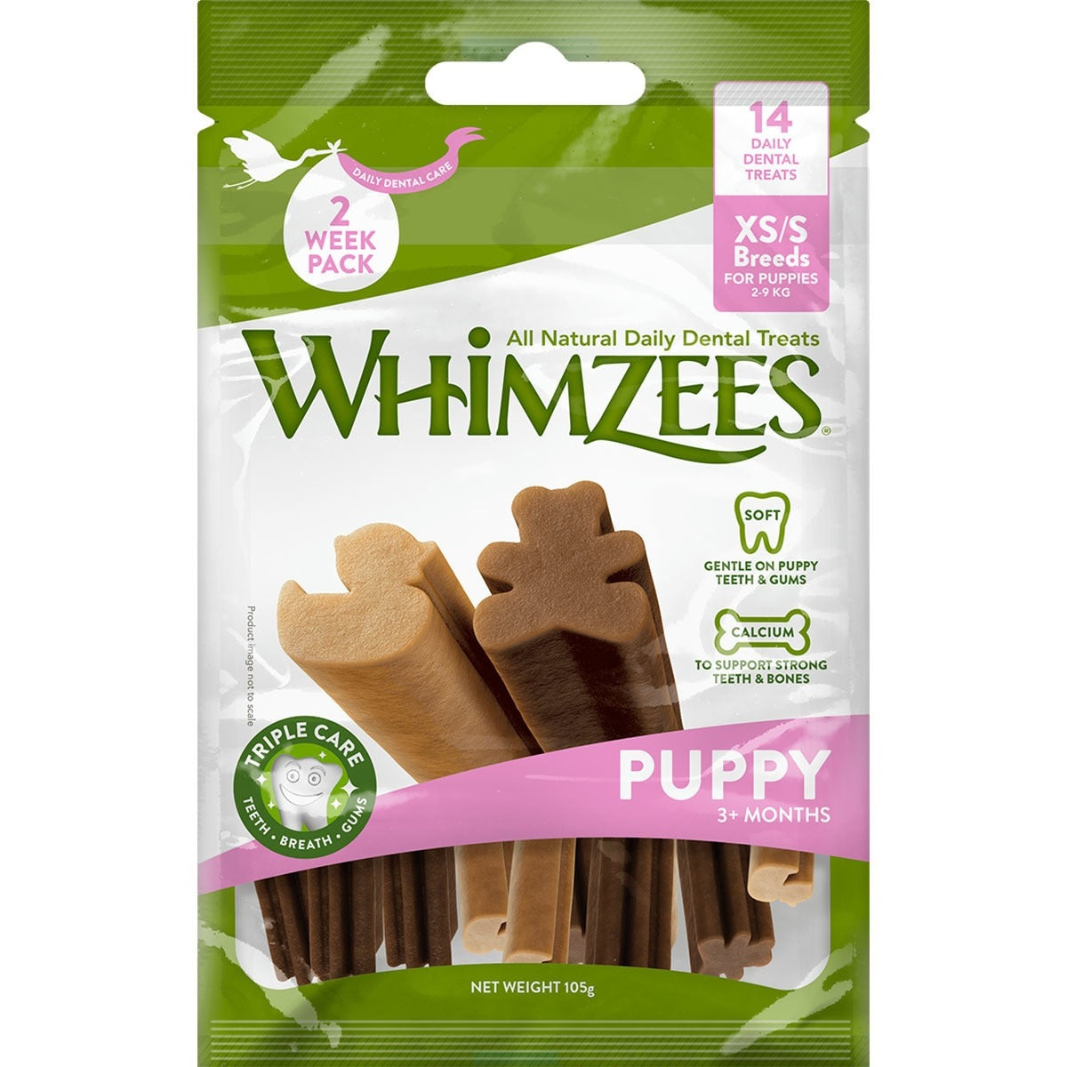 Snack dentário Whimzees para cachorros pequenos e mini XS/S