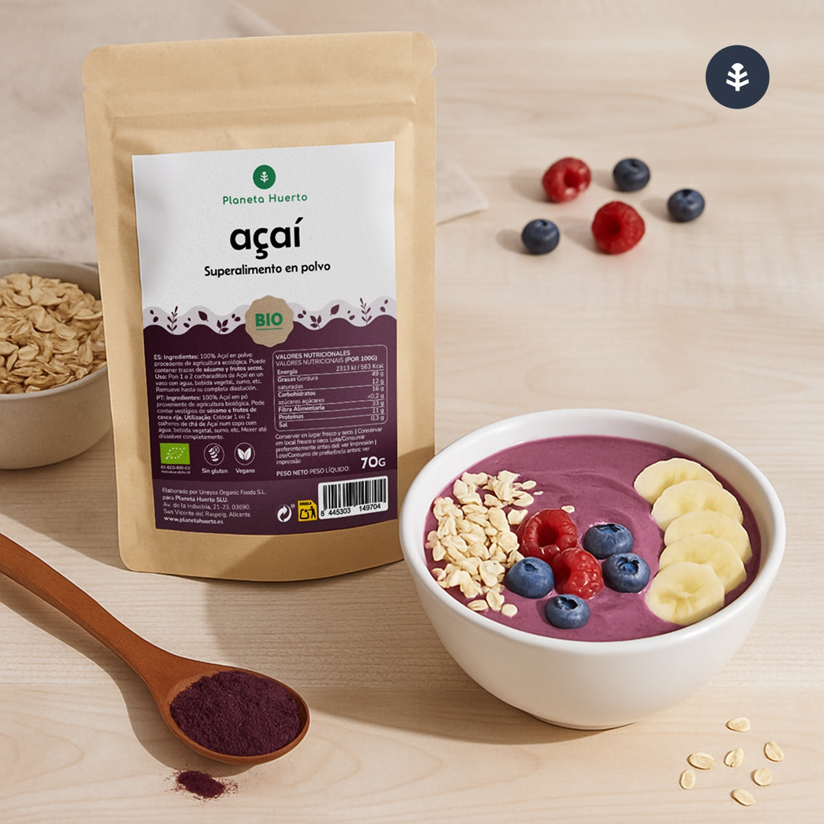 Açaí em pó ECO Planeta Huerto 70 gr