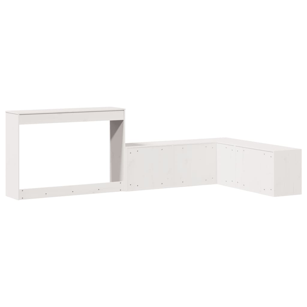 Mueble Con Escritorio Madera Maciza Pino 222x122x75 Cm_4