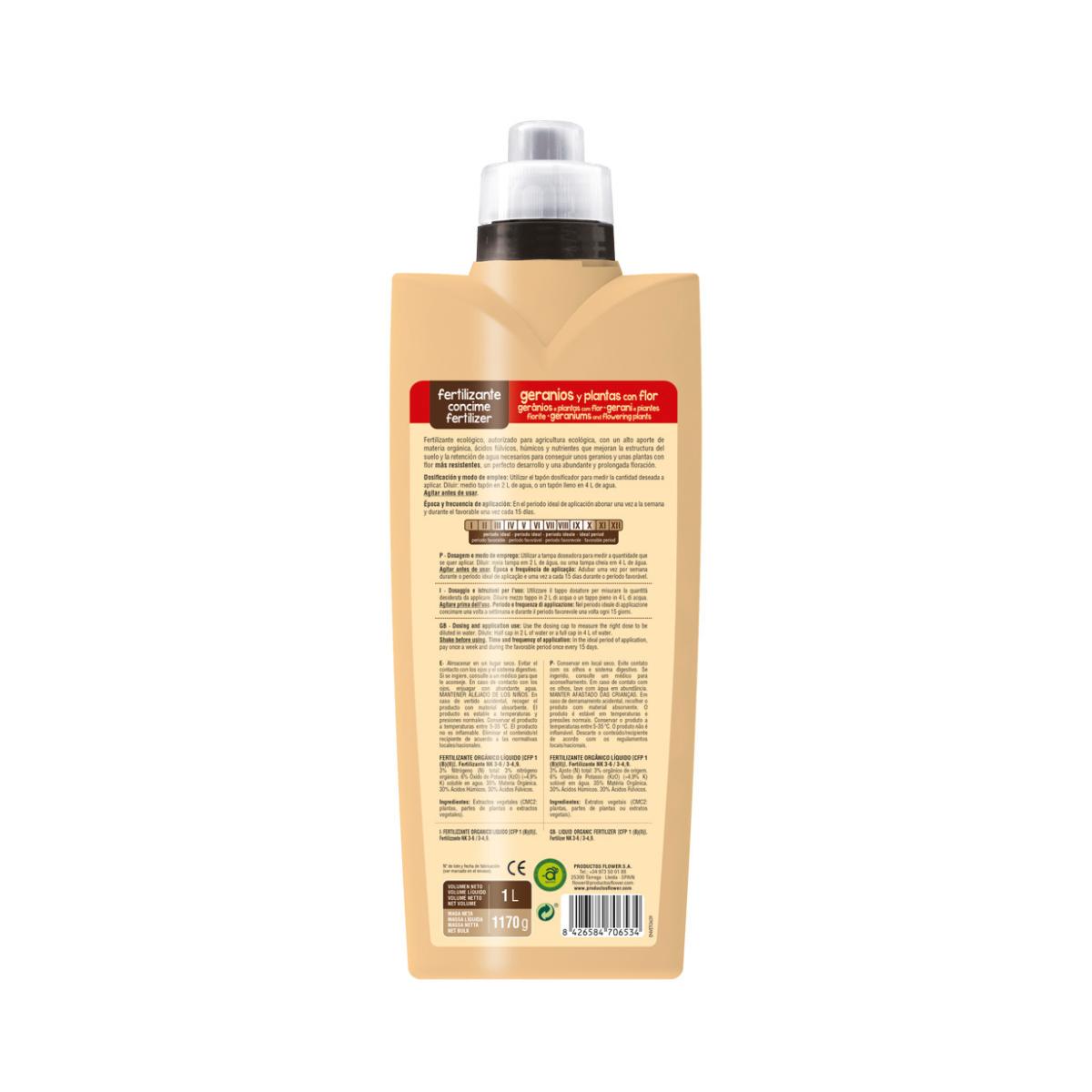 Fertilizante para gerânios e plantas com flor Bokashi BioFlower 1 l