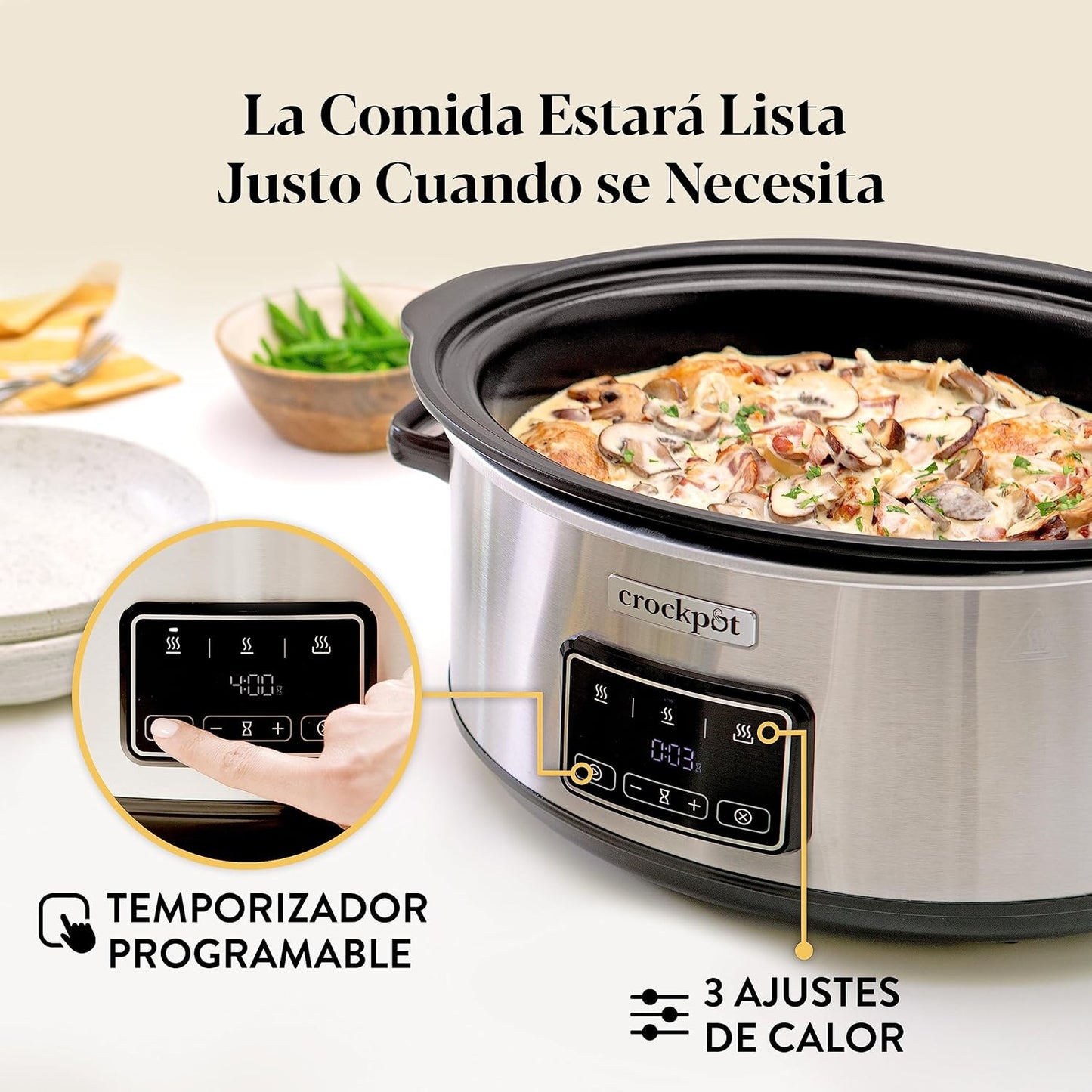 Panela elétrica digital Crockpot Sizzle & Stew 3,5L CSC111X