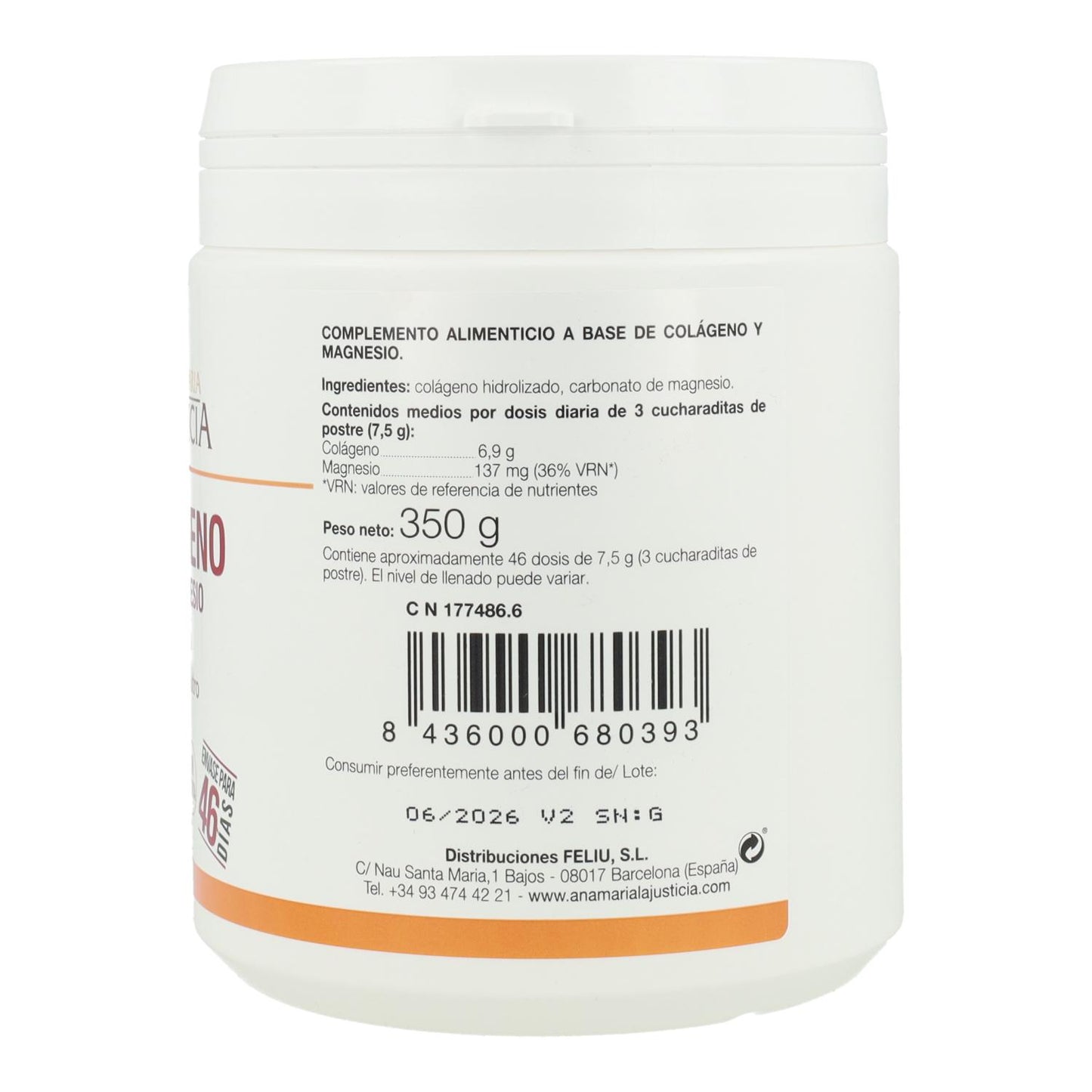 Colagénio com Magnésio Ana María LaJusticia 350 g