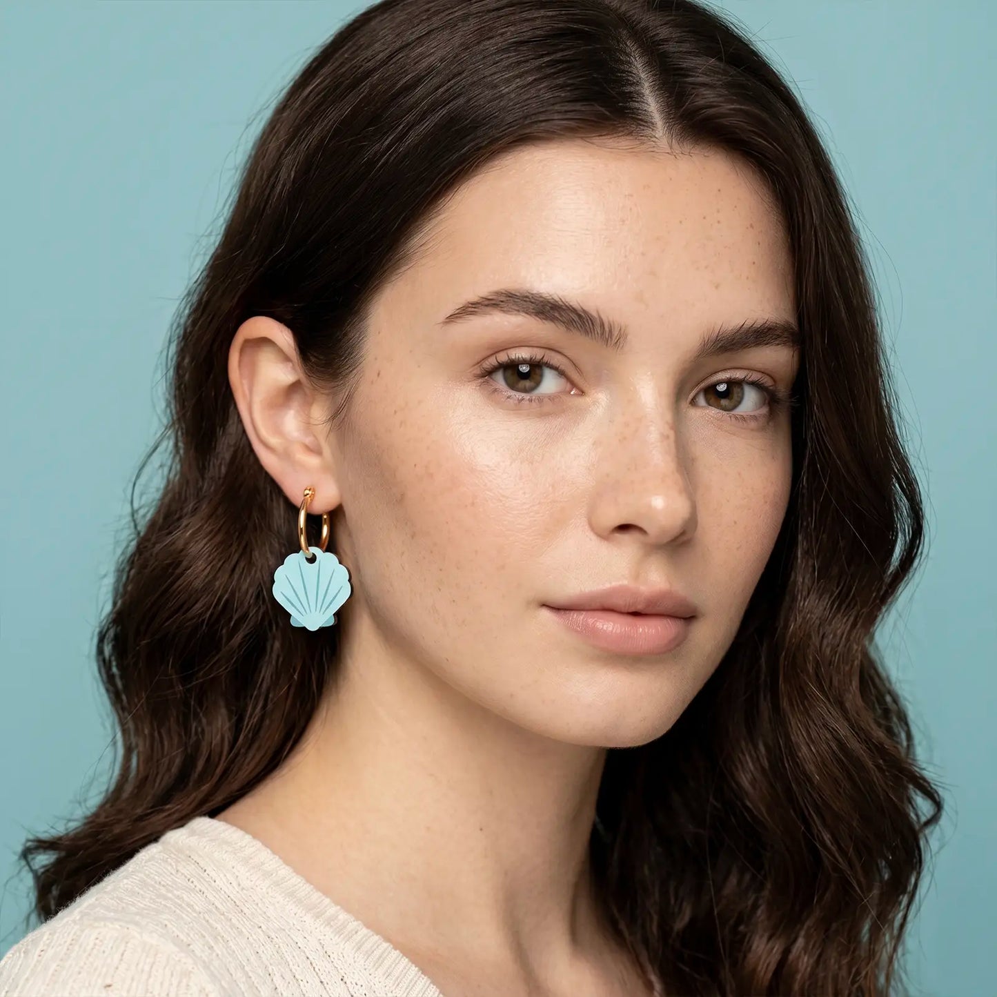 Pendientes Concha de Mar - Aro de Acero Quirúrgico y Bañado en Oro de 18k - Nature Vibes_4