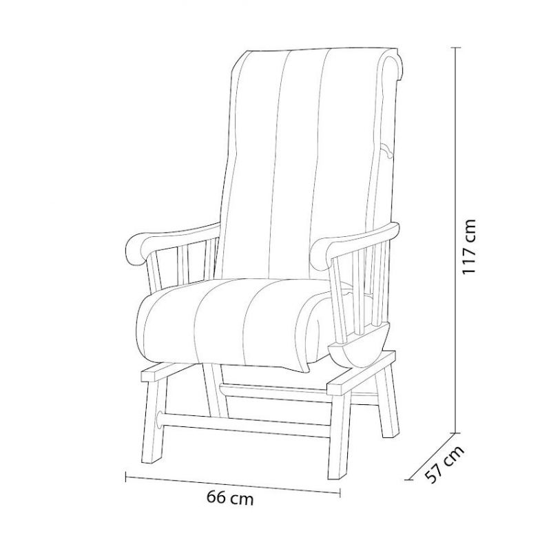 Sillón Balancín Provenzal Madera, Beige, 69 X 110 X 59_2