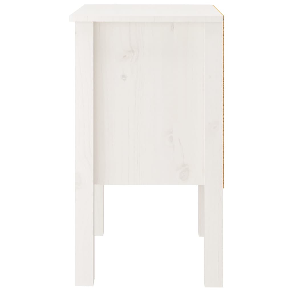 Mesita De Noche Madera Maciza De Pino Blanco 40x35x61,5 Cm_4