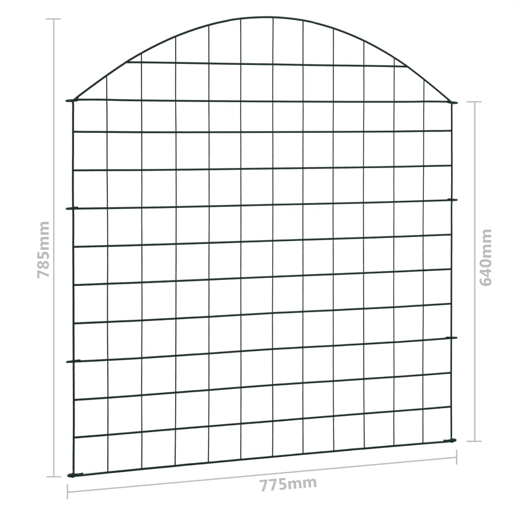 Set De Valla De Jardín Arqueada Verde 77,5x78,5 Cm / Vetonek_5