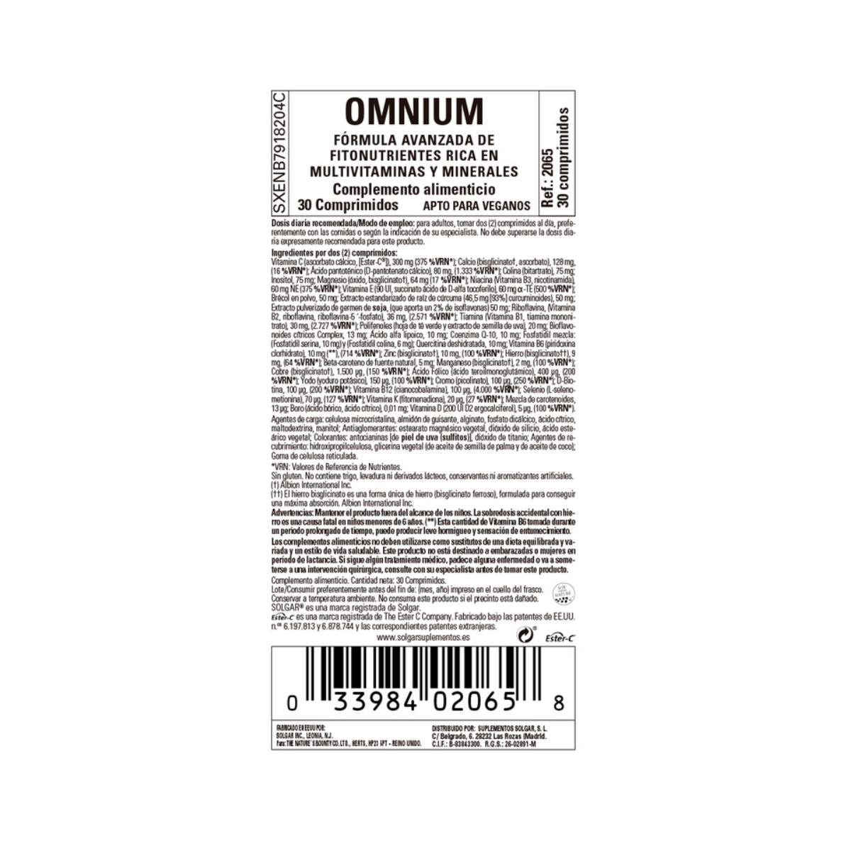 Omnium - 30 comprimidos - Solgar