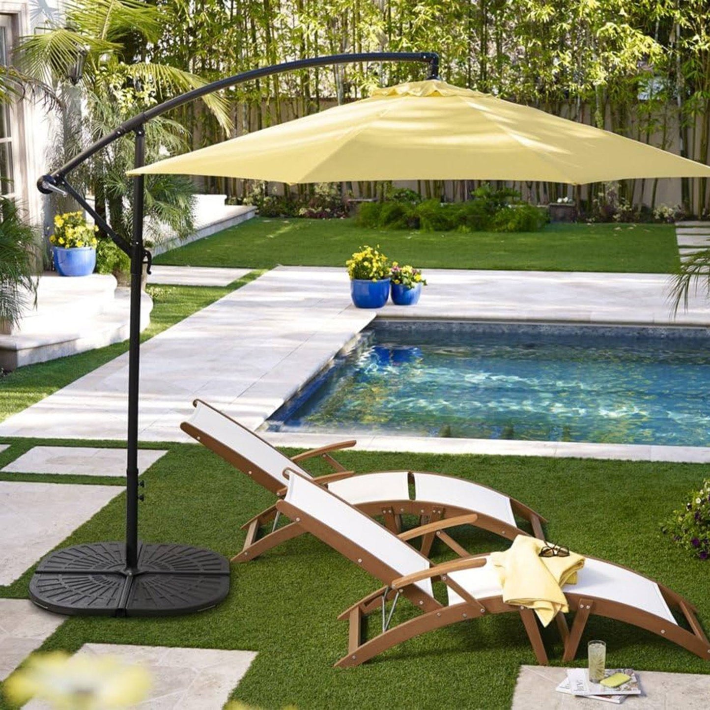 Well Home Base Para Sombrilla De Cemento De 14kg Resistente Y Estable Con Asa Y Diseño Triangular 47,5x47,5x4cm_3