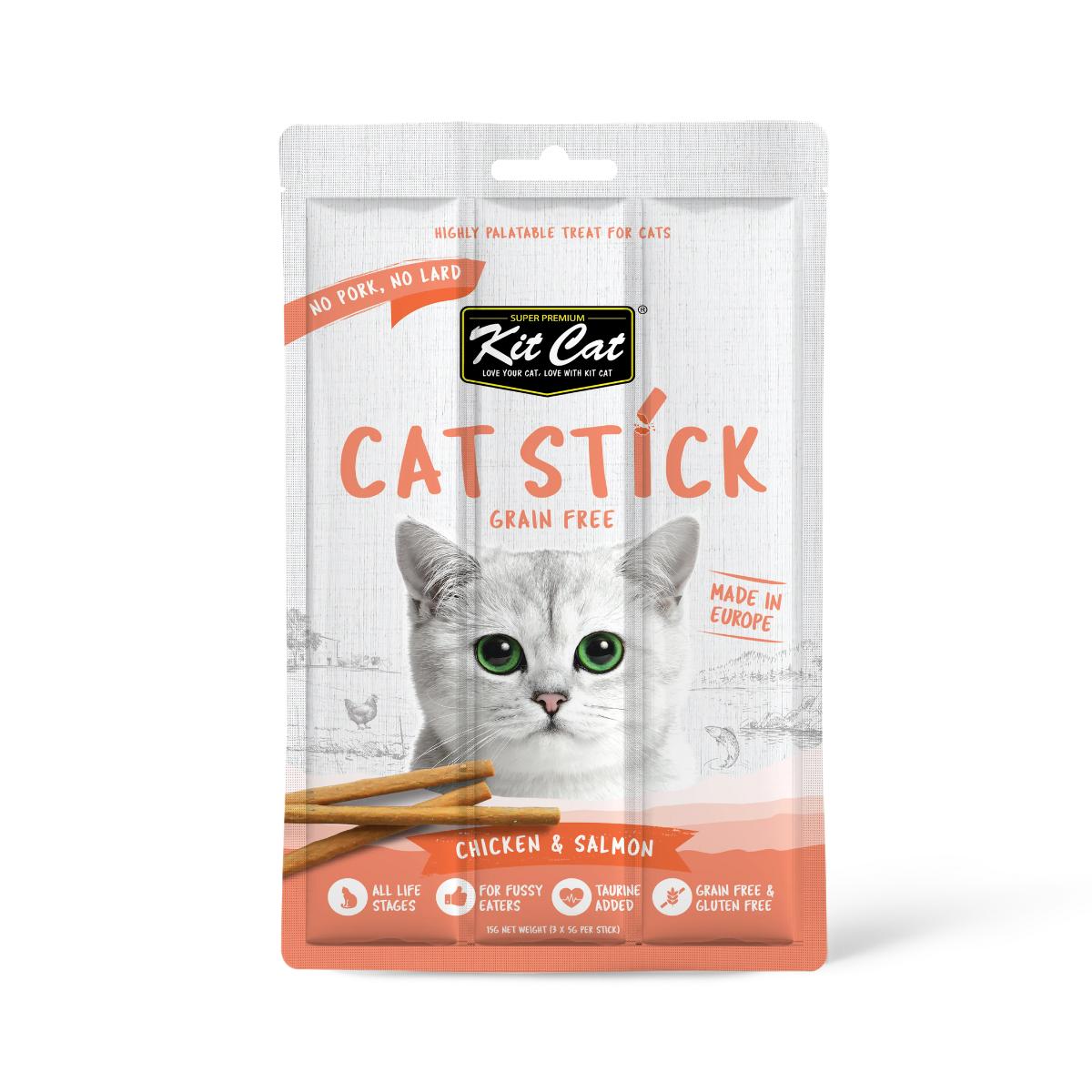 Kit Cat Cat Stick - Frango e Salmão 15 g Petisco semi-húmido para gatos