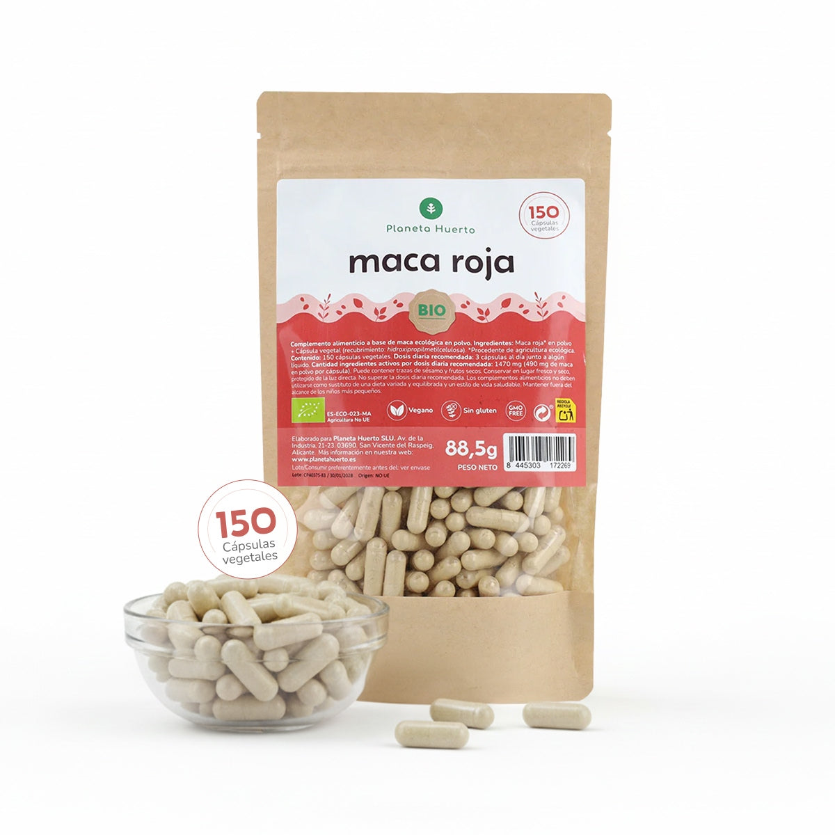BIO Red Maca Planeta Huerto 150 cápsulas