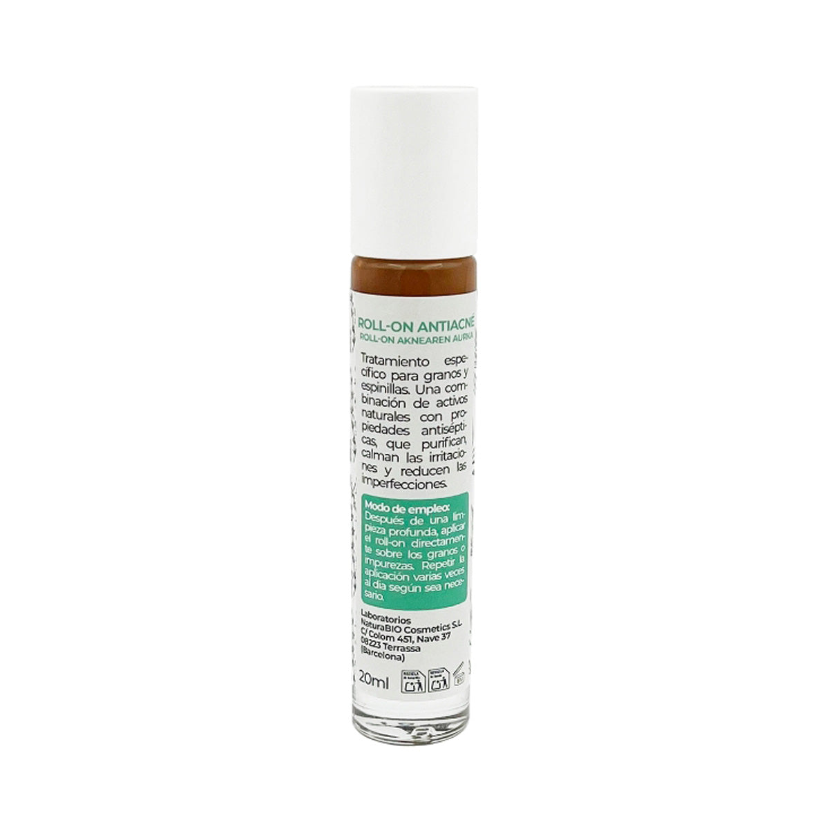 Roll-on purificante antiacne, melaleuca e tomilho, NaturaBIO Cosmetics, 20 ml