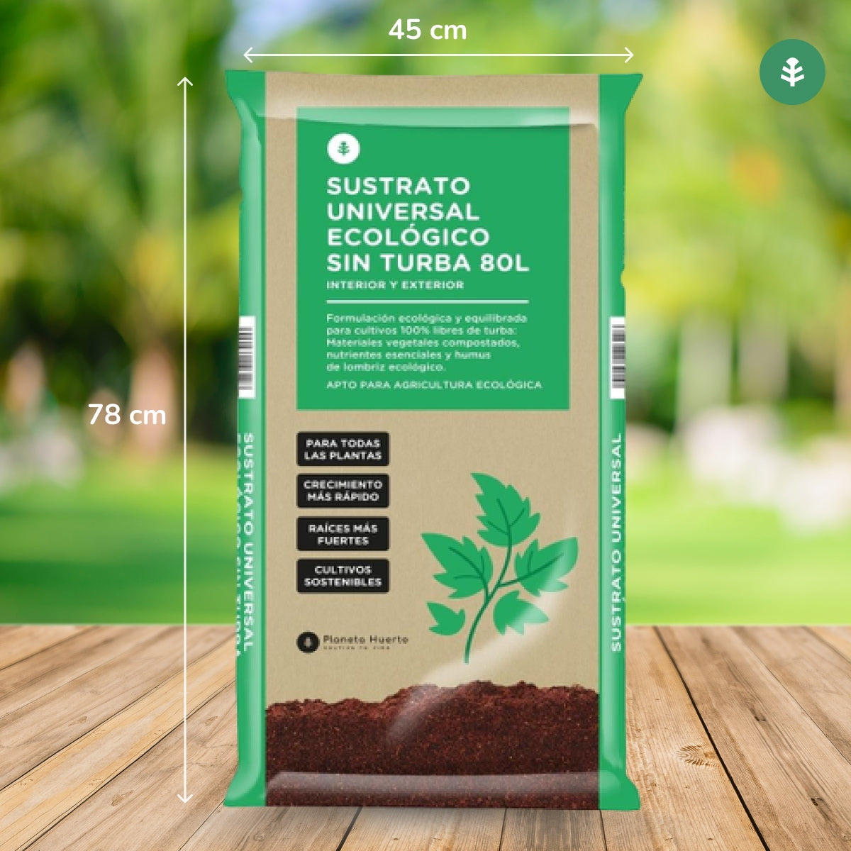 Substrato Universal Sem Turfa ECO Planeta Huerto 80 L