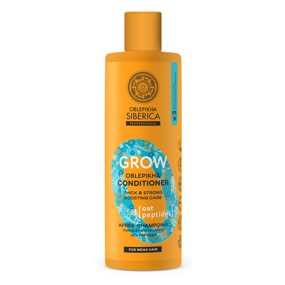 Condicionador fortalecedor e promotor de crescimento com péptidos, Natura Siberica, 400 ml