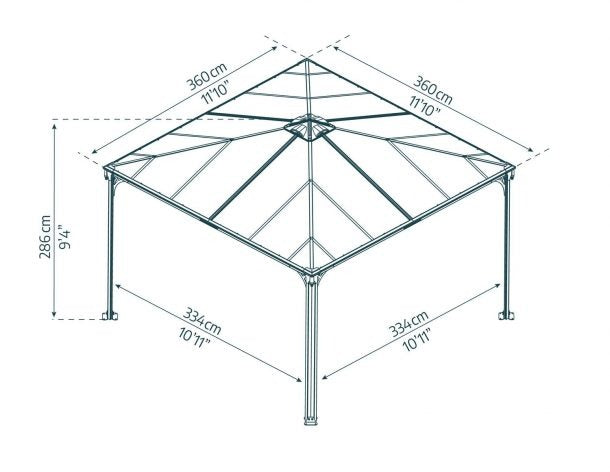 Gazebo Gazebo Palermo alumínio 360x360 Canopia da Palram
