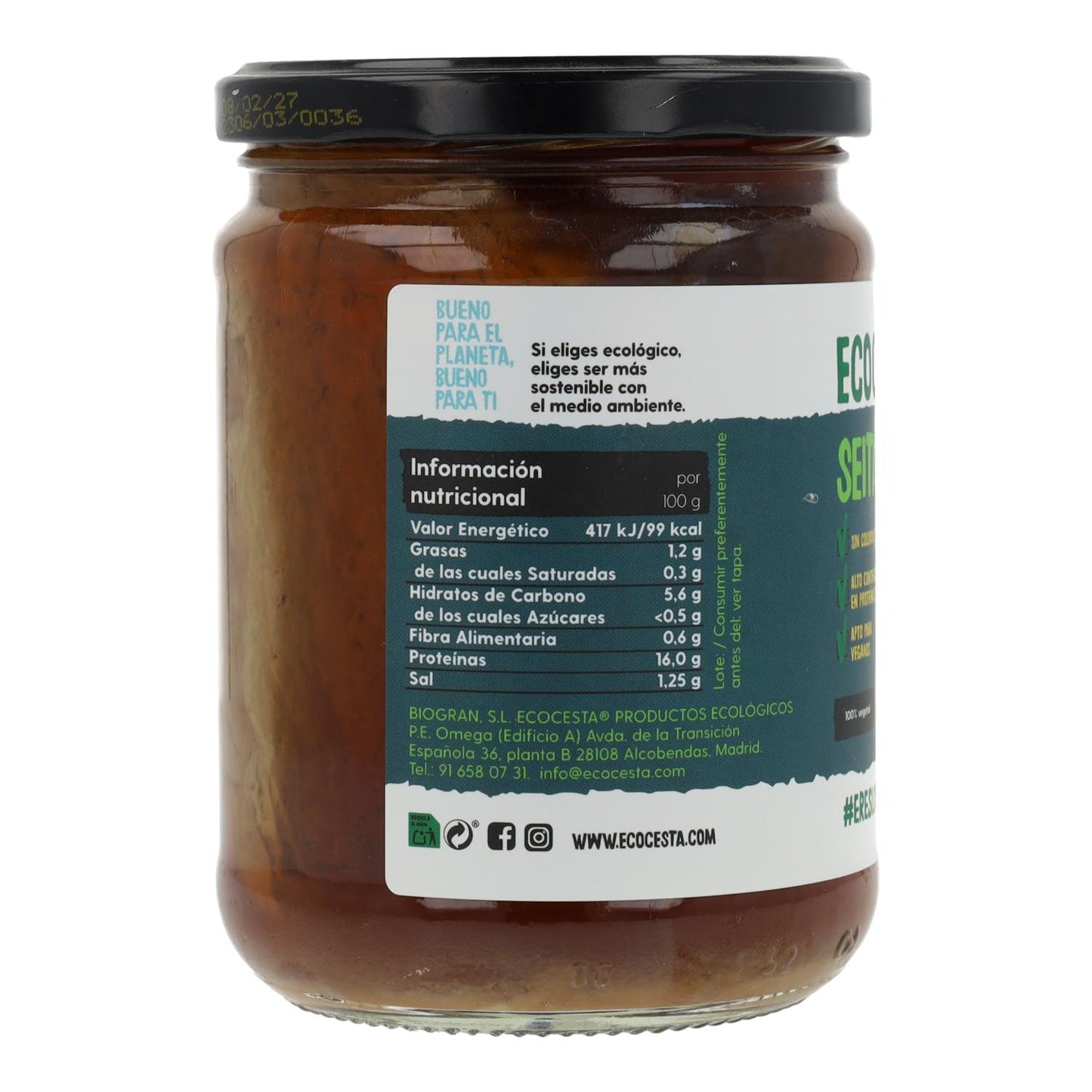 Ecocesta Seitan em lata biológico 400g