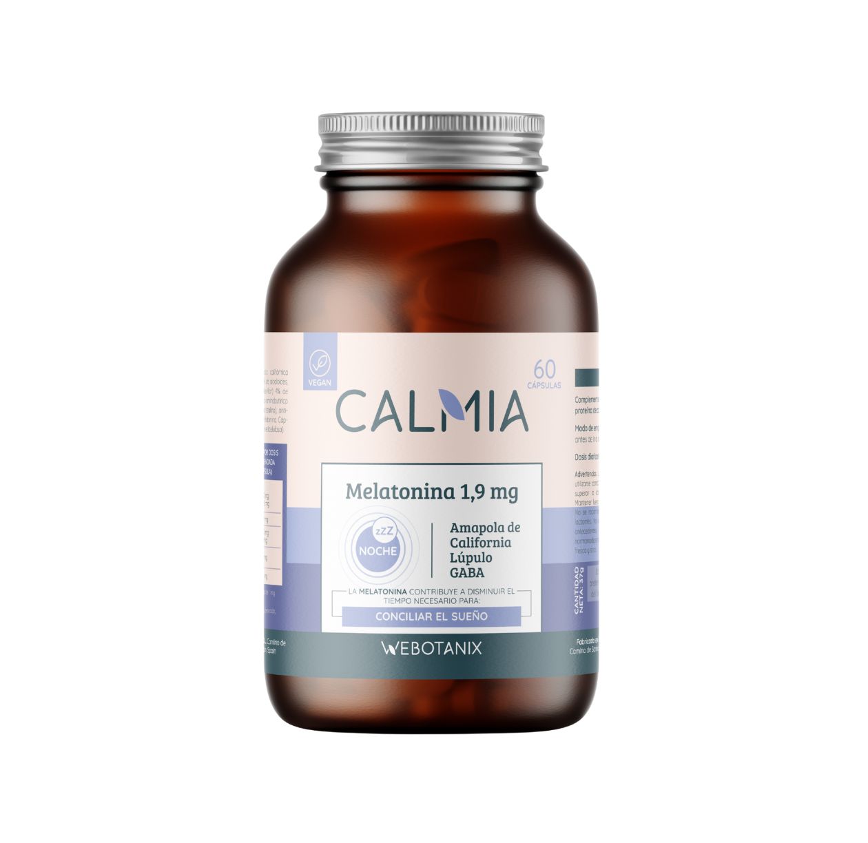 Calmia Noite Melatonina 1,9 mg WeBotanix 60 cápsulas