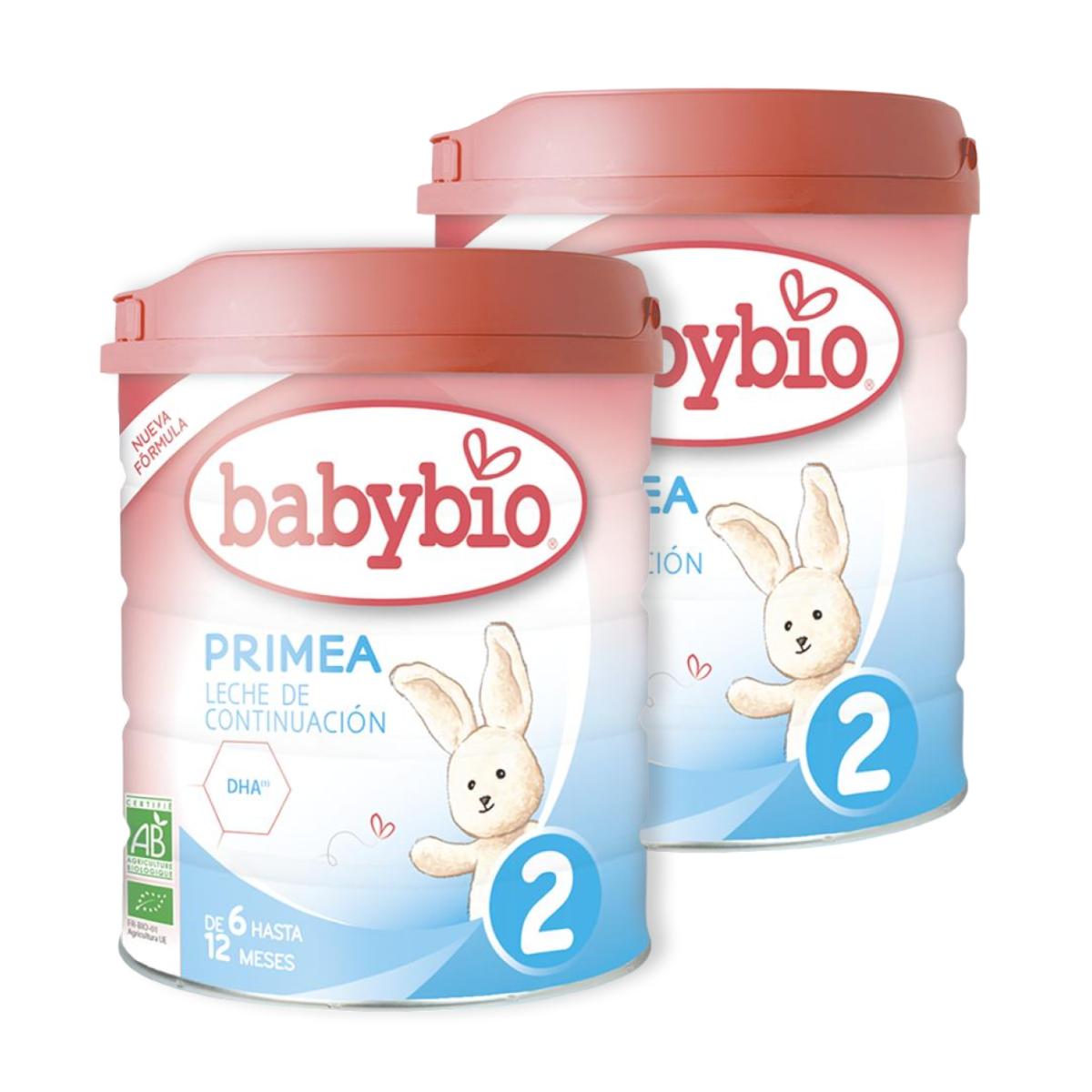Embalagem de 2 leites de transição Primea 2 (6 a 12 meses) Biológico, 800 g Babybio