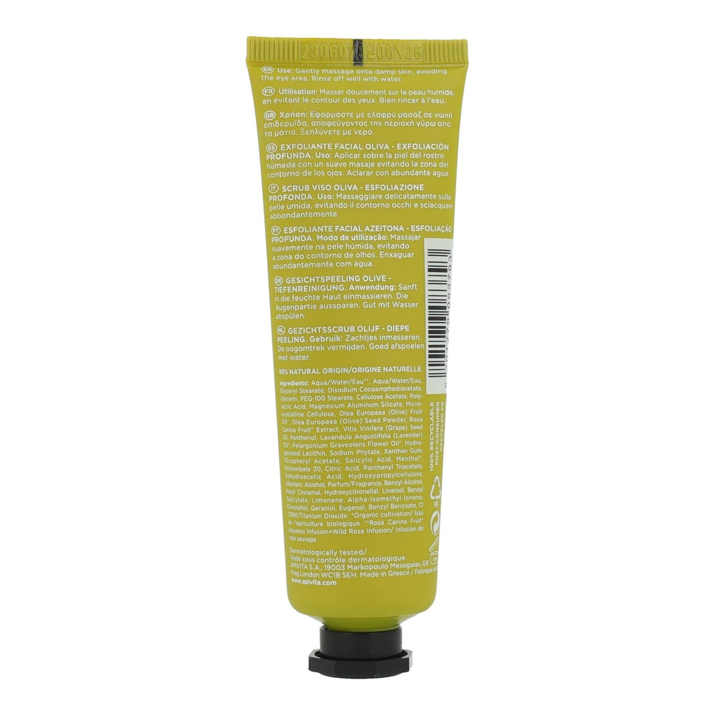 Máscara Facial Esfoliante Profunda Apivita com Oliva 50 ml