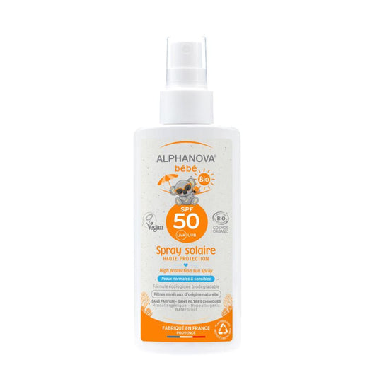 Protetor Solar Orgânico para Bebé FPS 50 Alphanova 125 ml