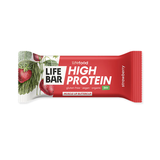 Barra de Proteína de Morango Biológico Lifebar 40g