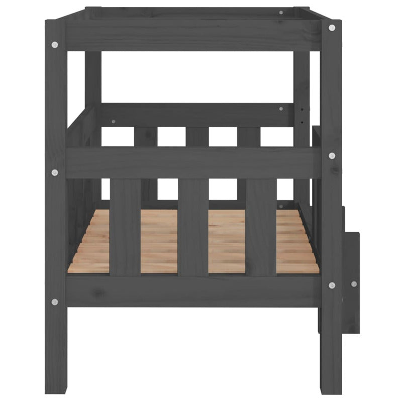 Vidaxl Cama Para Perros Madera Maciza De Pino Gris 75,5x63,5x70 Cm_5