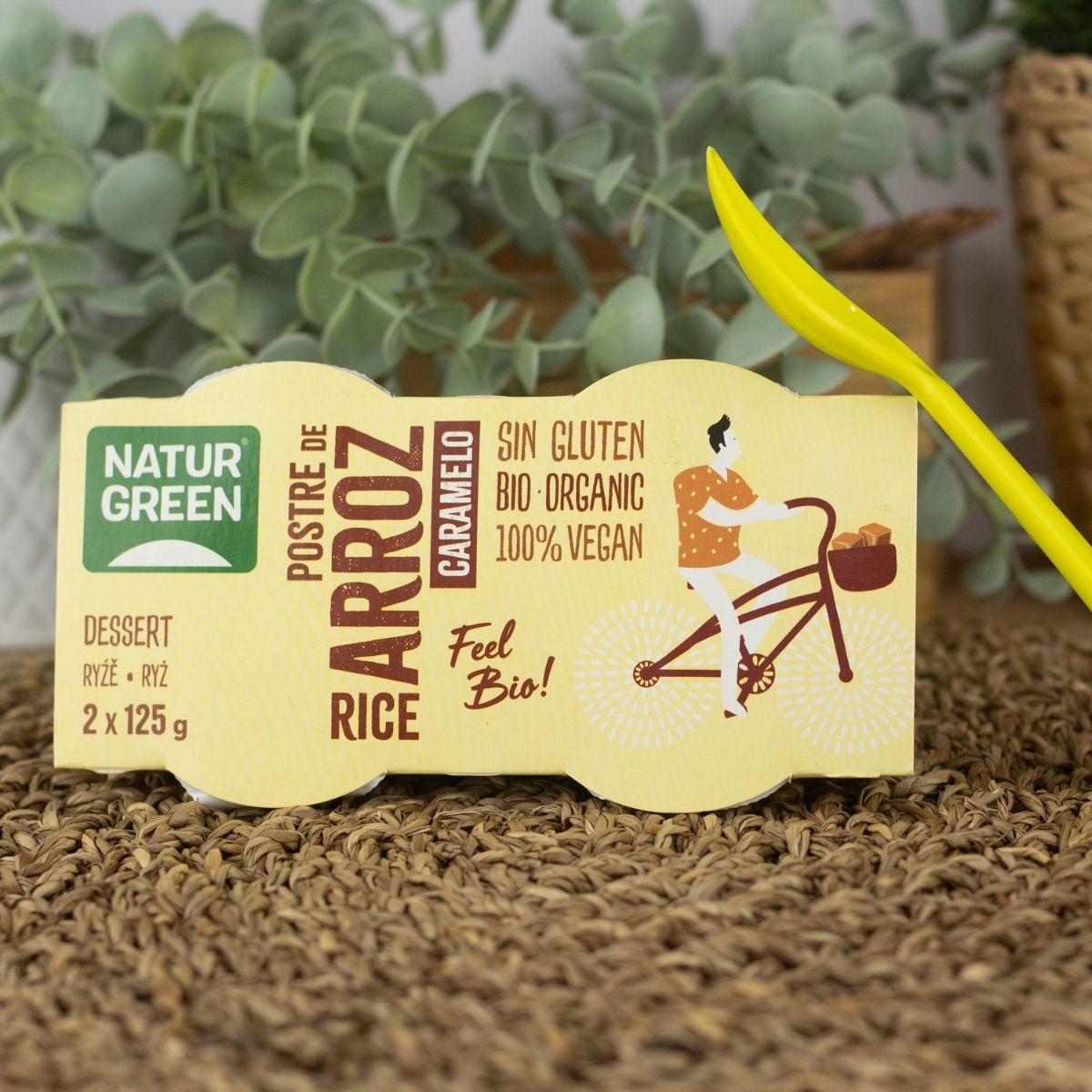 Sobremesa de arroz e caramelo NaturGreen, 2 x 125 g