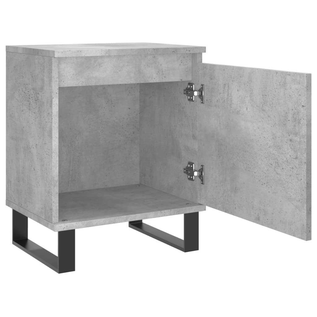 Mesita De Noche Madera De Ingeniería Gris Hormigón 40x30x50 Cm_4