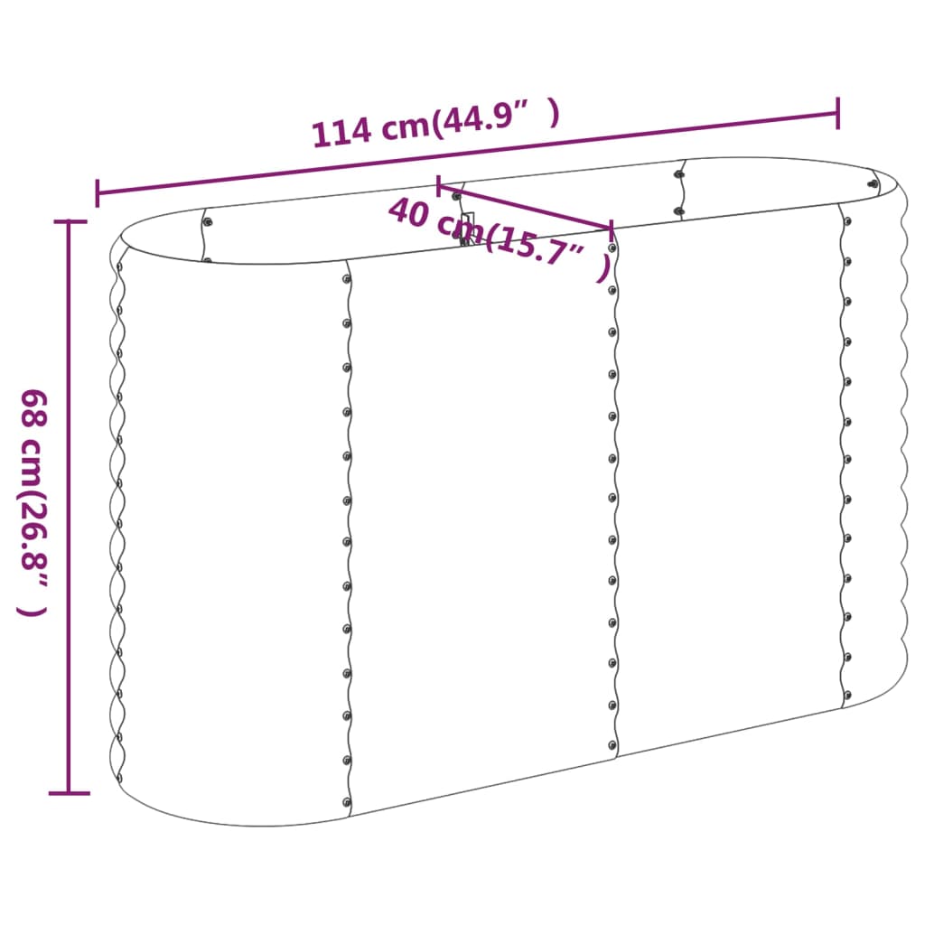 Jardinera Arriate Acero Galvanizado Marrón 114x40x68 Cm_5