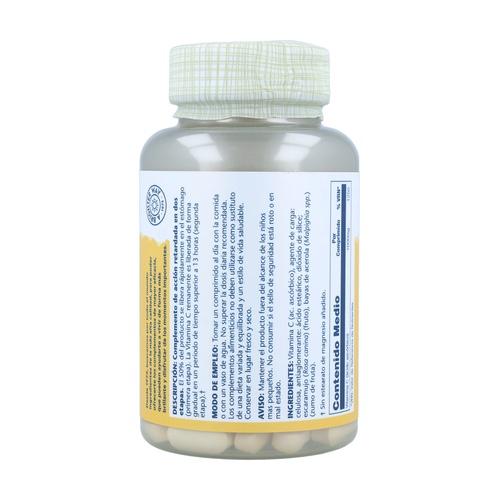 Embalagem de 2 comprimidos de vitamina C 1000 mg A/R Solaray 100 comprimidos
