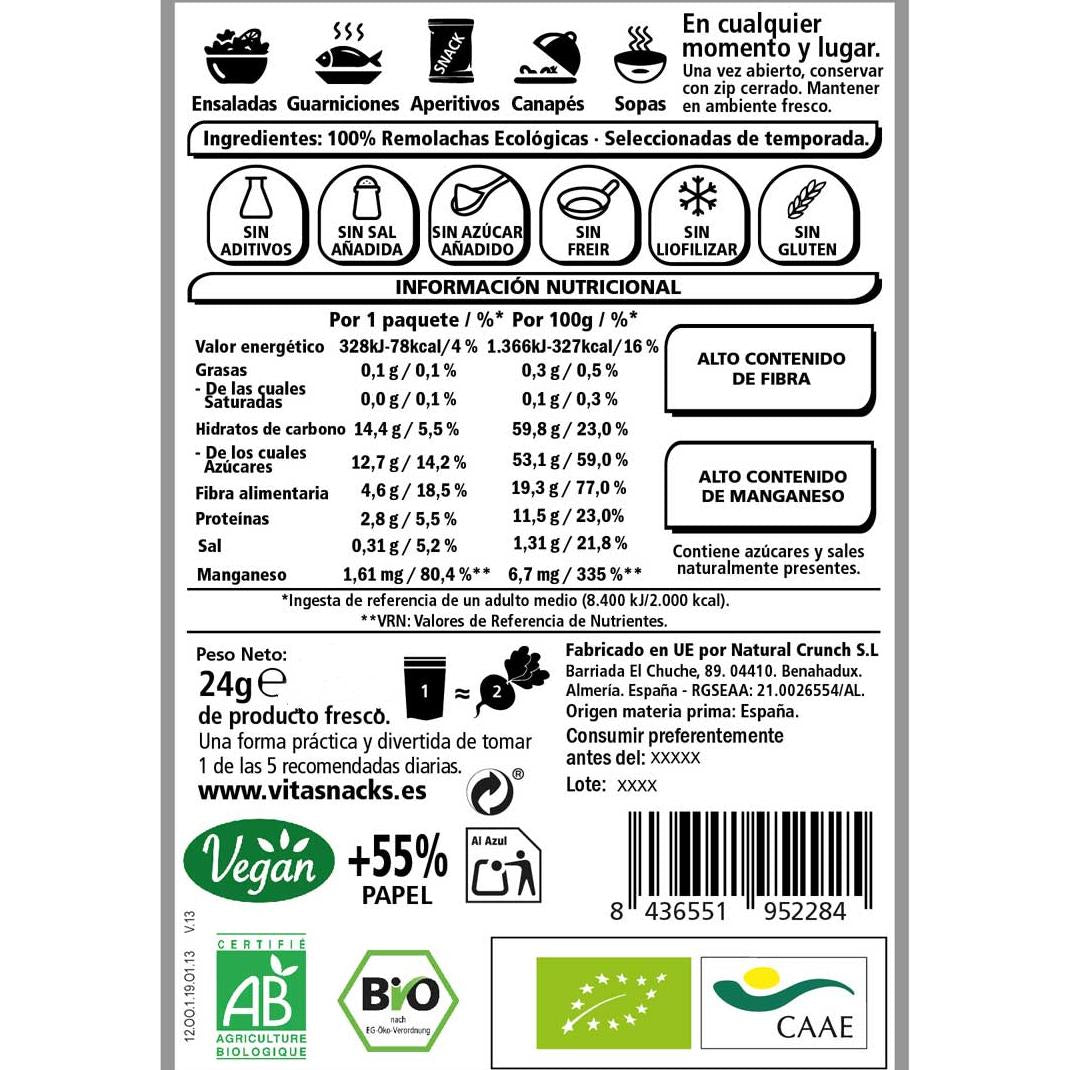 VitaSnack Beterraba Crocante Biológica 24 g