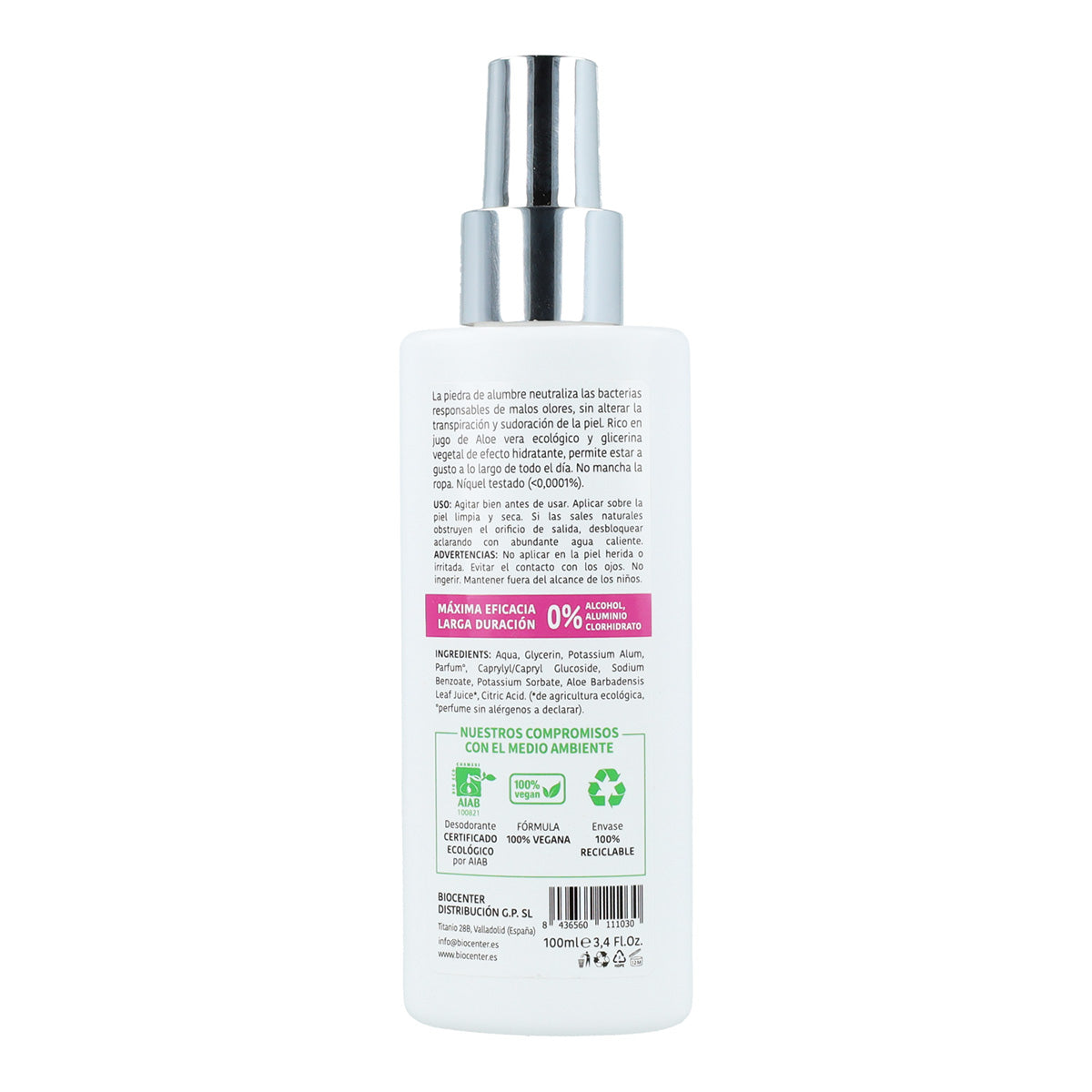 Desodorizante Spray Orgânico Talco Biocenter 100 ml