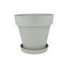 Pacote de vasos de flores com pires na cor cru Tes 18 x 15 cm
