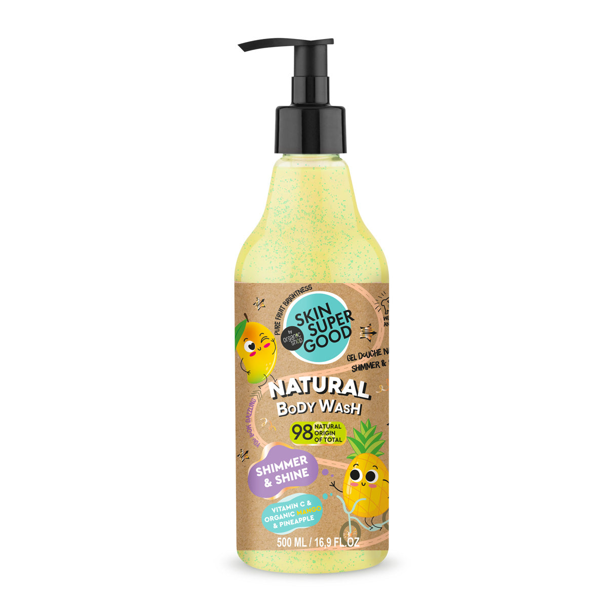Gel de ducha natural «Shimmer & shine», Skin Super Good