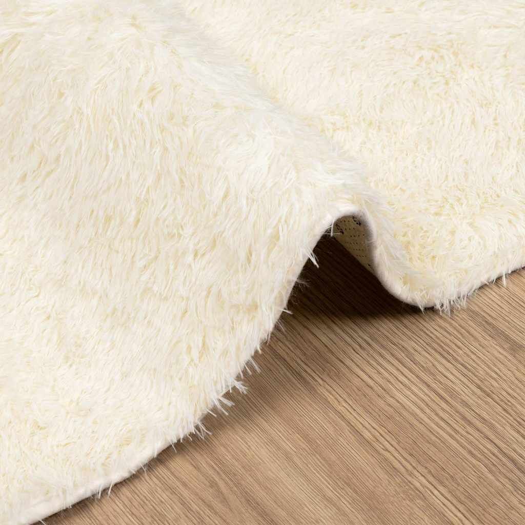 Vidaxl Alfombra Peluda De Pelo Largo Navarra Crema 200x200cm Poliéster_4